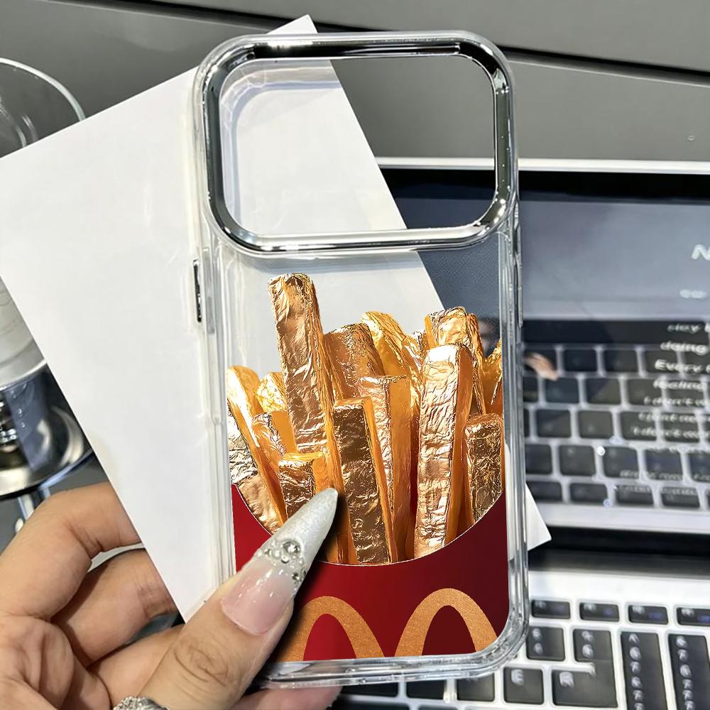 Shelly - Złote frytki Przezroczyste silikonowe miękkie etui