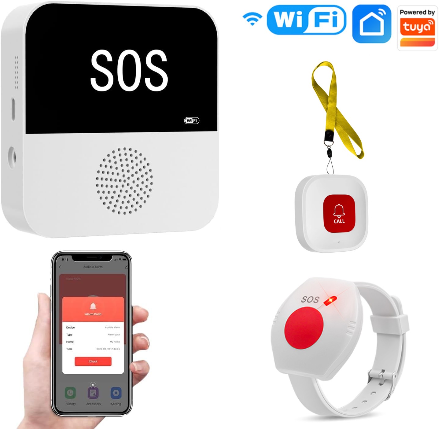 Home Assistant Tuya - Bezprzewodowy WiFi Pager dla opiekunów starszych
